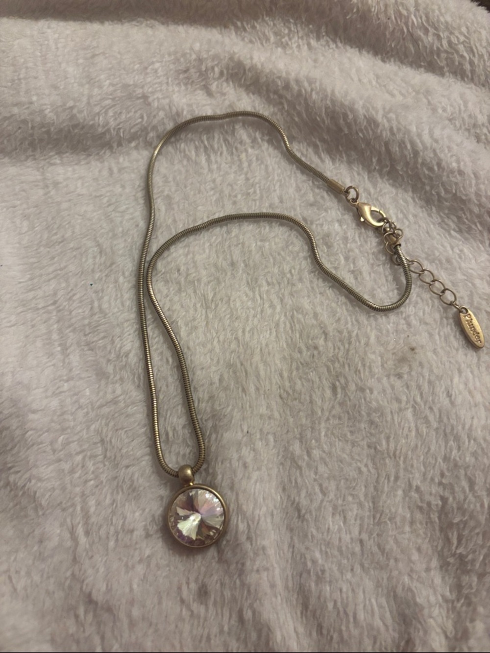 Plunder Gold Iridescent Pendant Necklace